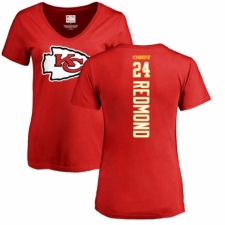 NFL Women's Nike Kansas City Chiefs #24 Will Redmond Red Backer T-Shirt