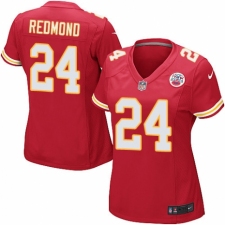 Women's Nike Kansas City Chiefs #24 Will Redmond Game Red Team Color NFL Jersey