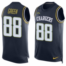 Men's Nike Los Angeles Chargers #88 Virgil Green Limited Navy Blue Player Name & Number Tank Top NFL Jersey