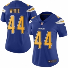 Women's Nike Los Angeles Chargers #44 Kyzir White Limited Electric Blue Rush Vapor Untouchable NFL Jersey