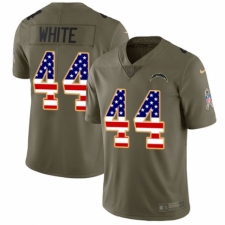 Youth Nike Los Angeles Chargers #44 Kyzir White Limited Olive/USA Flag 2017 Salute to Service NFL Jersey