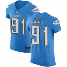 Men's Nike Los Angeles Chargers #91 Justin Jones Electric Blue Alternate Vapor Untouchable Elite Player NFL Jersey