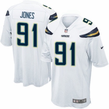 Men's Nike Los Angeles Chargers #91 Justin Jones Game White NFL Jersey