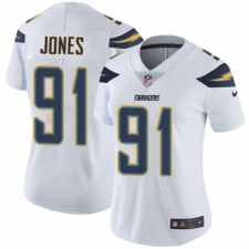 Women's Nike Los Angeles Chargers #91 Justin Jones White Vapor Untouchable Elite Player NFL Jersey