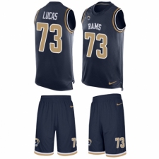 Men's Nike Los Angeles Rams #73 Cornelius Lucas Limited Navy Blue Tank Top Suit NFL Jersey