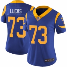 Women's Nike Los Angeles Rams #73 Cornelius Lucas Royal Blue Alternate Vapor Untouchable Limited Player NFL Jersey