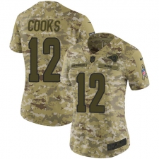 Women's Nike Los Angeles Rams #12 Brandin Cooks Limited Camo 2018 Salute to Service NFL Jersey