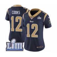 Women's Nike Los Angeles Rams #12 Brandin Cooks Navy Blue Team Color Vapor Untouchable Limited Player Super Bowl LIII Bound NFL Jersey