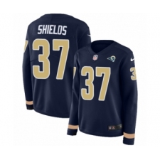 Women's Nike Los Angeles Rams #37 Sam Shields Limited Navy Blue Therma Long Sleeve NFL Jersey
