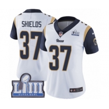 Women's Nike Los Angeles Rams #37 Sam Shields White Vapor Untouchable Limited Player Super Bowl LIII Bound NFL Jersey