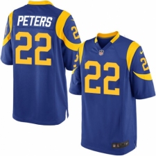 Men's Nike Los Angeles Rams #22 Marcus Peters Game Royal Blue Alternate NFL Jersey