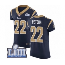 Men's Nike Los Angeles Rams #22 Marcus Peters Navy Blue Team Color Vapor Untouchable Elite Player Super Bowl LIII Bound NFL Jersey