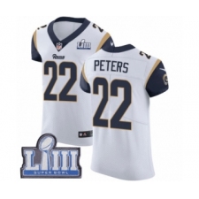 Men's Nike Los Angeles Rams #22 Marcus Peters White Vapor Untouchable Elite Player Super Bowl LIII Bound NFL Jersey