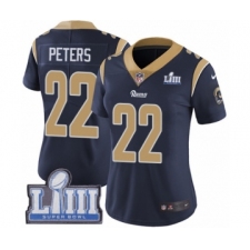 Women's Nike Los Angeles Rams #22 Marcus Peters Navy Blue Team Color Vapor Untouchable Limited Player Super Bowl LIII Bound NFL Jersey