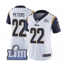 Women's Nike Los Angeles Rams #22 Marcus Peters White Vapor Untouchable Limited Player Super Bowl LIII Bound NFL Jersey
