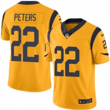 Youth Nike Los Angeles Rams #22 Marcus Peters Limited Gold Rush Vapor Untouchable NFL Jersey