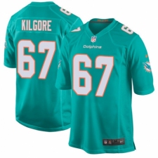 Men's Nike Miami Dolphins #67 Daniel Kilgore Game Aqua Green Team Color NFL Jersey