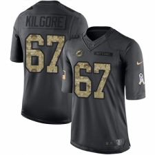 Men's Nike Miami Dolphins #67 Daniel Kilgore Limited Black 2016 Salute to Service NFL Jersey