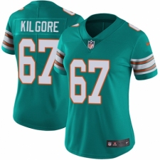 Women's Nike Miami Dolphins #67 Daniel Kilgore Aqua Green Alternate Vapor Untouchable Elite Player NFL Jersey