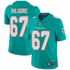 Youth Nike Miami Dolphins #67 Daniel Kilgore Aqua Green Team Color Vapor Untouchable Elite Player NFL Jersey