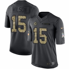 Men's Nike Miami Dolphins #15 Albert Wilson Limited Black 2016 Salute to Service NFL Jersey