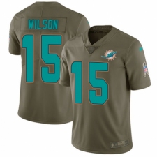 Men's Nike Miami Dolphins #15 Albert Wilson Limited Olive 2017 Salute to Service NFL Jersey