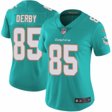 Women's Nike Miami Dolphins #85 A.J. Derby Aqua Green Team Color Vapor Untouchable Elite Player NFL Jersey