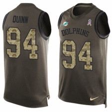 Men's Nike Miami Dolphins #94 Robert Quinn Limited Green Salute to Service Tank Top NFL Jersey