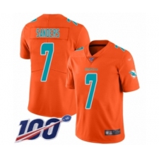 Men's Miami Dolphins #7 Jason Sanders Limited Orange Inverted Legend 100th Season Football Jersey