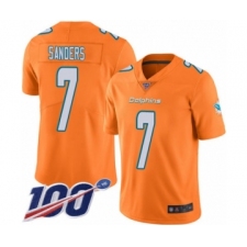 Men's Miami Dolphins #7 Jason Sanders Limited Orange Rush Vapor Untouchable 100th Season Football Jersey