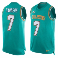 Men's Nike Miami Dolphins #7 Jason Sanders Limited Aqua Green Player Name & Number Tank Top NFL Jersey