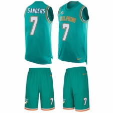 Men's Nike Miami Dolphins #7 Jason Sanders Limited Aqua Green Tank Top Suit NFL Jersey