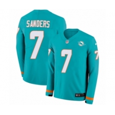 Men's Nike Miami Dolphins #7 Jason Sanders Limited Aqua Therma Long Sleeve NFL Jersey
