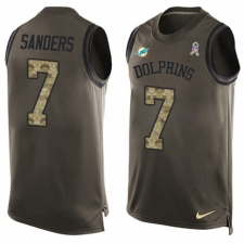 Men's Nike Miami Dolphins #7 Jason Sanders Limited Green Salute to Service Tank Top NFL Jersey