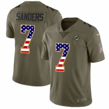 Men's Nike Miami Dolphins #7 Jason Sanders Limited Olive/USA Flag 2017 Salute to Service NFL Jersey