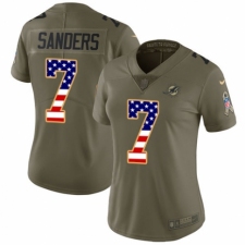 Women's Nike Miami Dolphins #7 Jason Sanders Limited Olive/USA Flag 2017 Salute to Service NFL Jersey