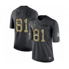 Men's Miami Dolphins #81 Durham Smythe Limited Black 2016 Salute to Service Football Jersey