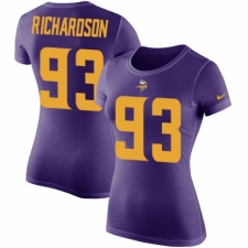 NFL Women's Nike Minnesota Vikings #93 Sheldon Richardson Purple Rush Pride Name & Number T-Shirt