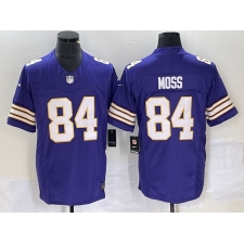 Men's Nike Minnesota Vikings #84 Randy Moss Purple 2023 F.U.S.E. Vapor Limited Throwback Stitched Jersey