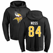 NFL Nike Minnesota Vikings #84 Randy Moss Black Name & Number Logo Pullover Hoodie
