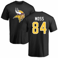 NFL Nike Minnesota Vikings #84 Randy Moss Black Name & Number Logo T-Shirt