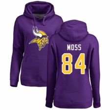 NFL Women's Nike Minnesota Vikings #84 Randy Moss Purple Name & Number Logo Pullover Hoodie