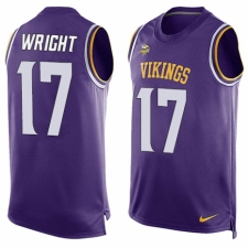 Men's Nike Minnesota Vikings #17 Kendall Wright Limited Purple Player Name & Number Tank Top NFL Jersey