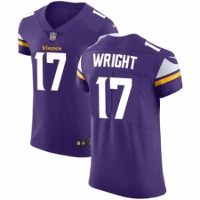Men's Nike Minnesota Vikings #17 Kendall Wright Purple Team Color Vapor Untouchable Elite Player NFL Jersey