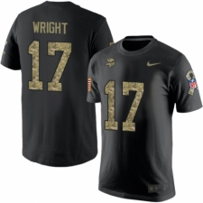 NFL Nike Minnesota Vikings #17 Kendall Wright Black Camo Salute to Service T-Shirt