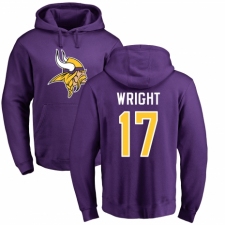 NFL Nike Minnesota Vikings #17 Kendall Wright Purple Name & Number Logo Pullover Hoodie