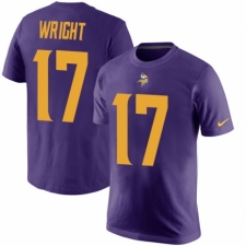 NFL Nike Minnesota Vikings #17 Kendall Wright Purple Rush Pride Name & Number T-Shirt