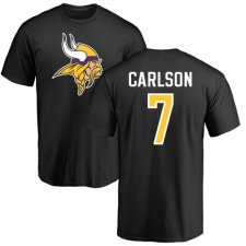 NFL Nike Minnesota Vikings #7 Daniel Carlson Black Name & Number Logo T-Shirt