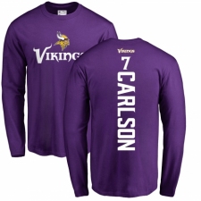 NFL Nike Minnesota Vikings #7 Daniel Carlson Purple Backer Long Sleeve T-Shirt
