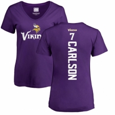 NFL Women's Nike Minnesota Vikings #7 Daniel Carlson Purple Backer Slim Fit T-Shirt